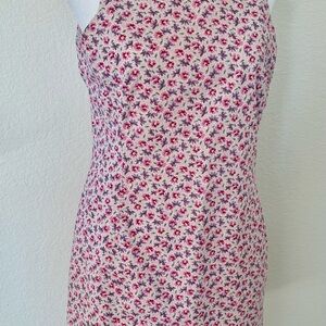 Pink Floral Midi Dress with Delicate Print